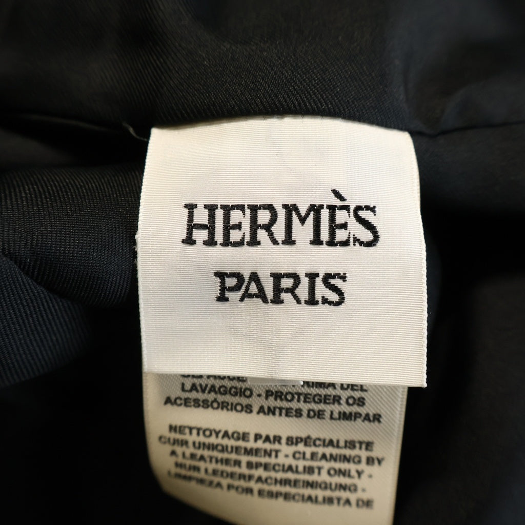 HERMES(エルメス) 22SS セリエボタン 3B クロコダイル ジップポケットレザージャケット ブラック #36 H2E1224DE0236 2E1224DF レディース