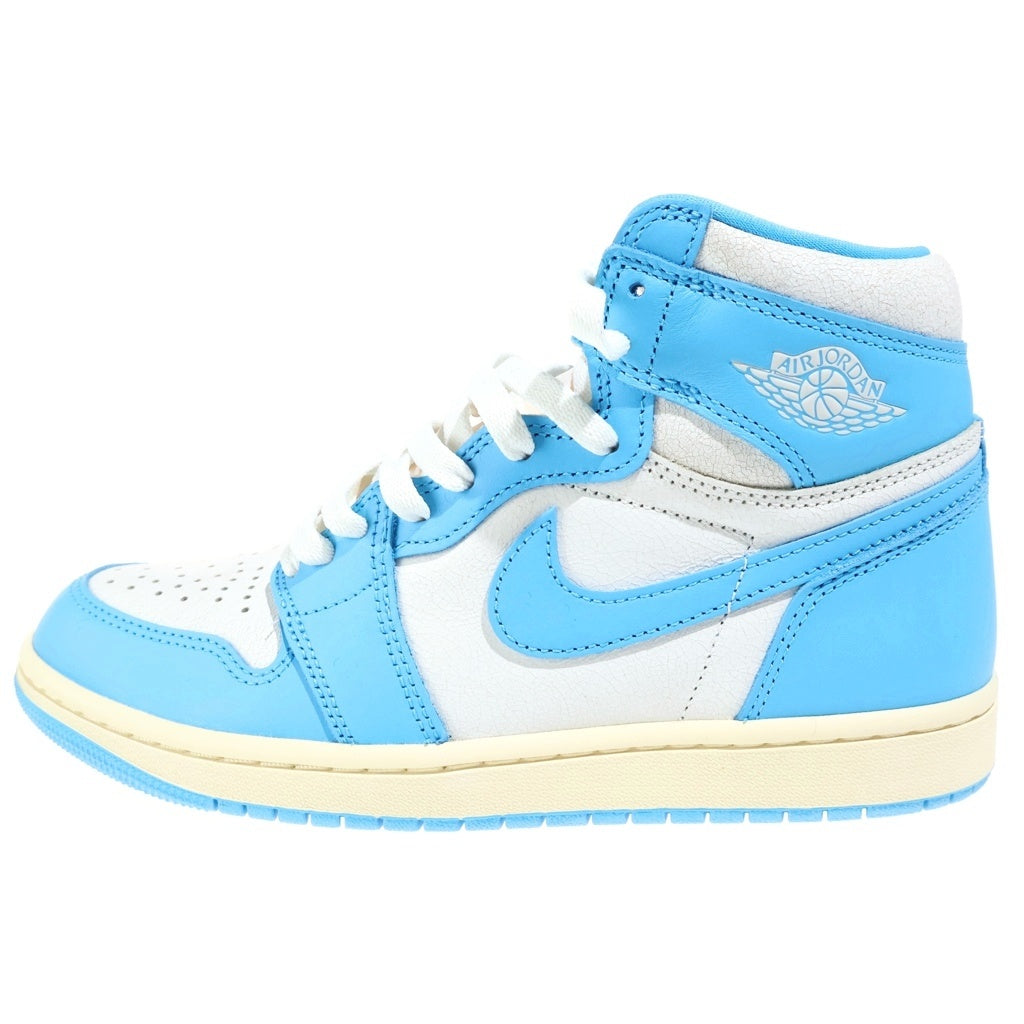 NIKE(ナイキ) エアジョーダン1 レトロ HAGH OG ハイカットスニーカー ホワイト×ライトブルー #25 DZ5485-402