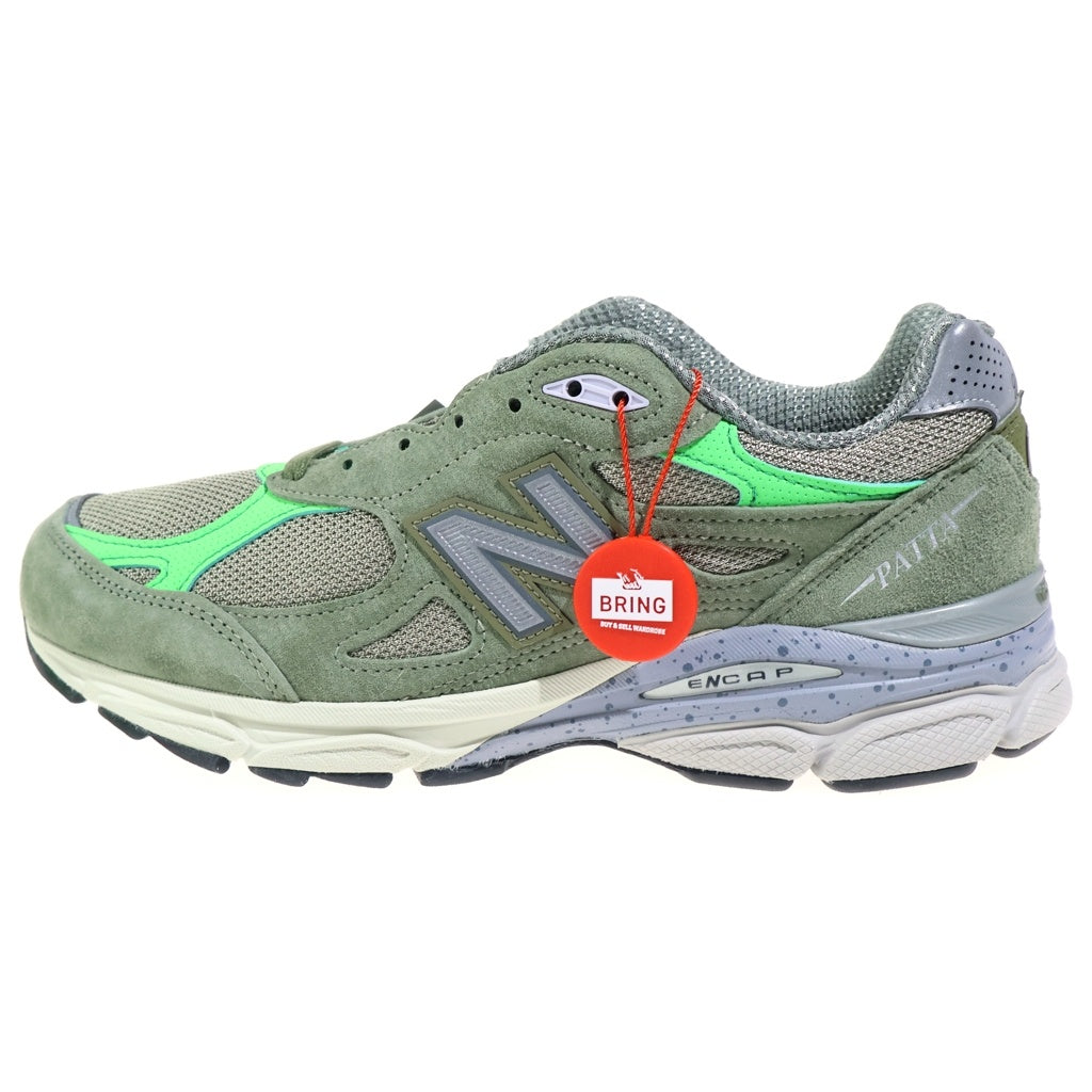 New Balance(ニューバランス) ×Patta 990V3 KEEP YOUR FAMILY CLOSE パタ キープ ユア ファミリー クローズ ローカットスニーカー カーキ US8/26cm M990PP3