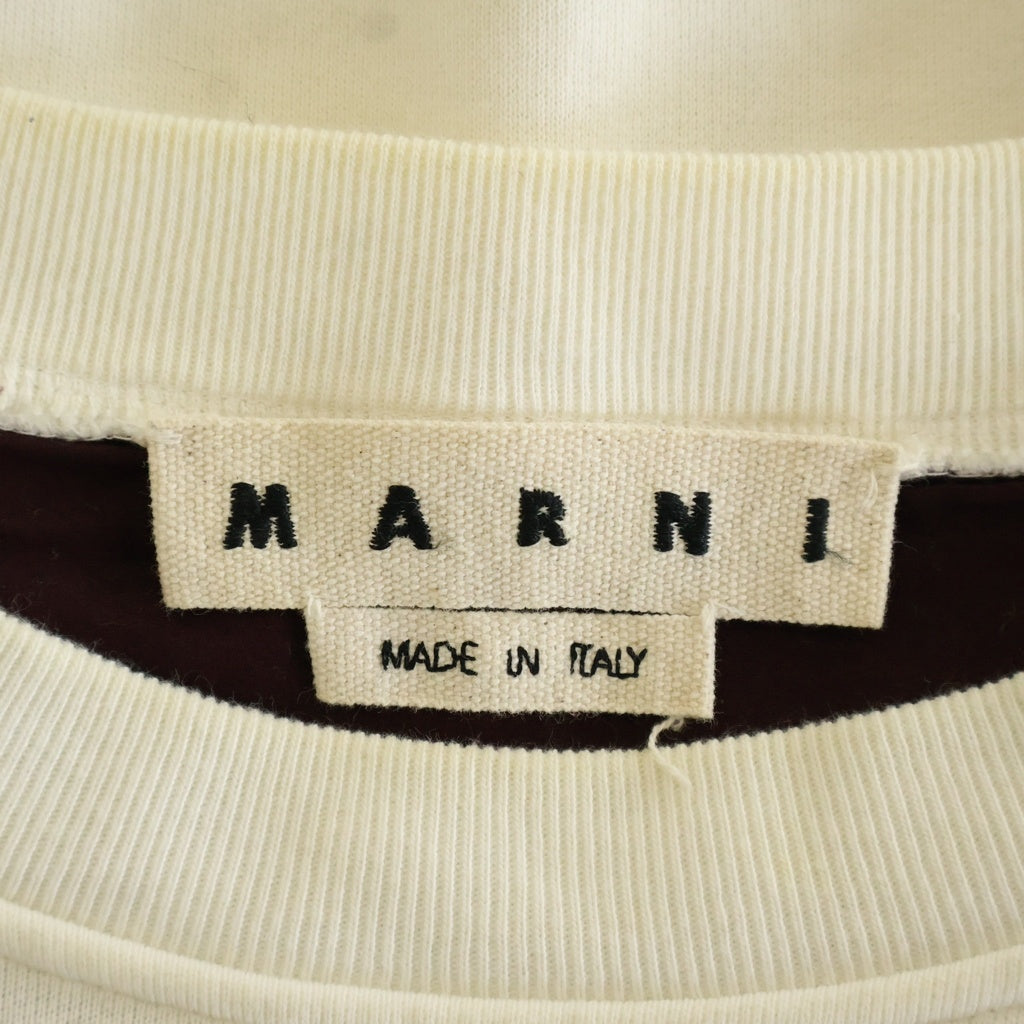 MARNI(マルニ) フロントポケット付き クルーネック プルオーバーパーカー スウェットシャツ ホワイト M05GU0046