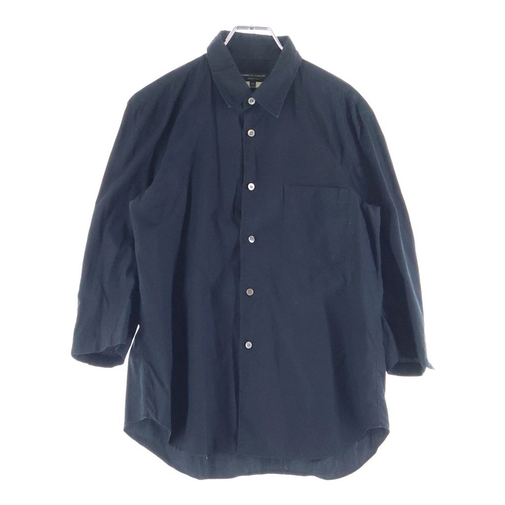 COMME des GARCONS HOMME PLUS(コムデギャルソンオムプリュス) 11AW ボタンフライ 七分丈 長袖 シャツ ブラック PI-B008