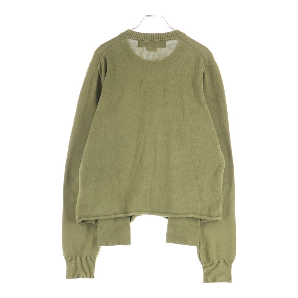 COMME des GARCONS HOMME PLUS(コムデギャルソンオムプリュス) マルチポケット クルーネック ニット コットンセーター プルオーバーパーカー カーキ PO-N019