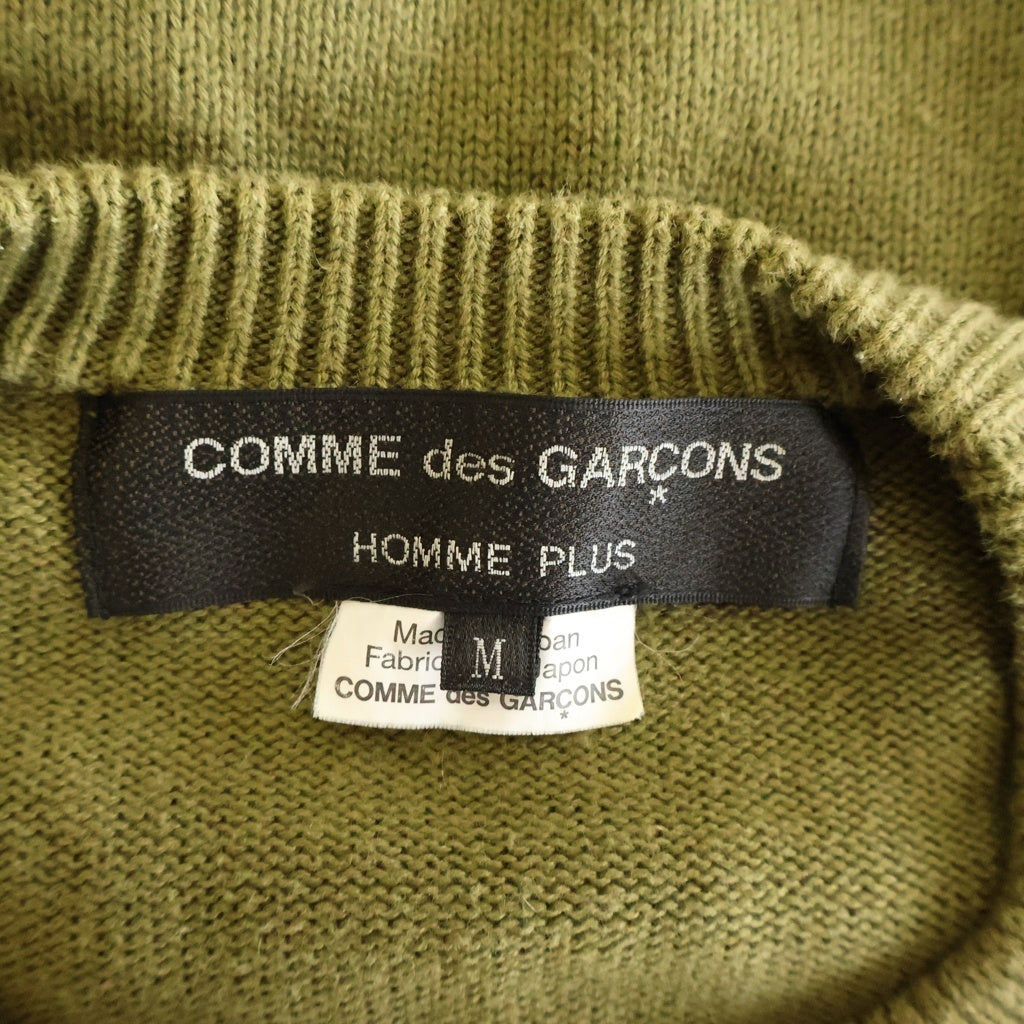 COMME des GARCONS HOMME PLUS(コムデギャルソンオムプリュス) マルチポケット クルーネック ニット コットンセーター プルオーバーパーカー カーキ PO-N019