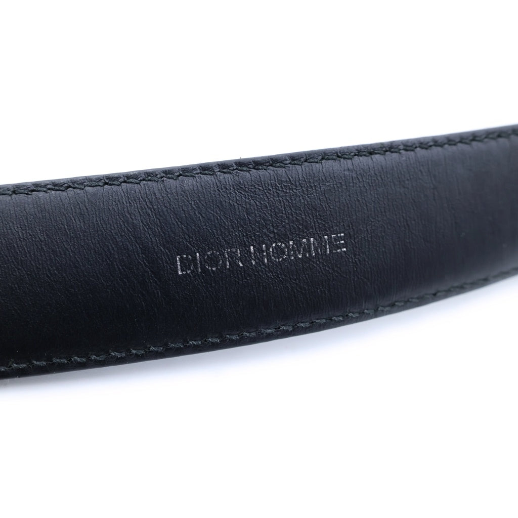 Dior HOMME(ディオールオム) スクエアトゥバックル レザー ベルト ブラック 23-MA-O115 レディース
