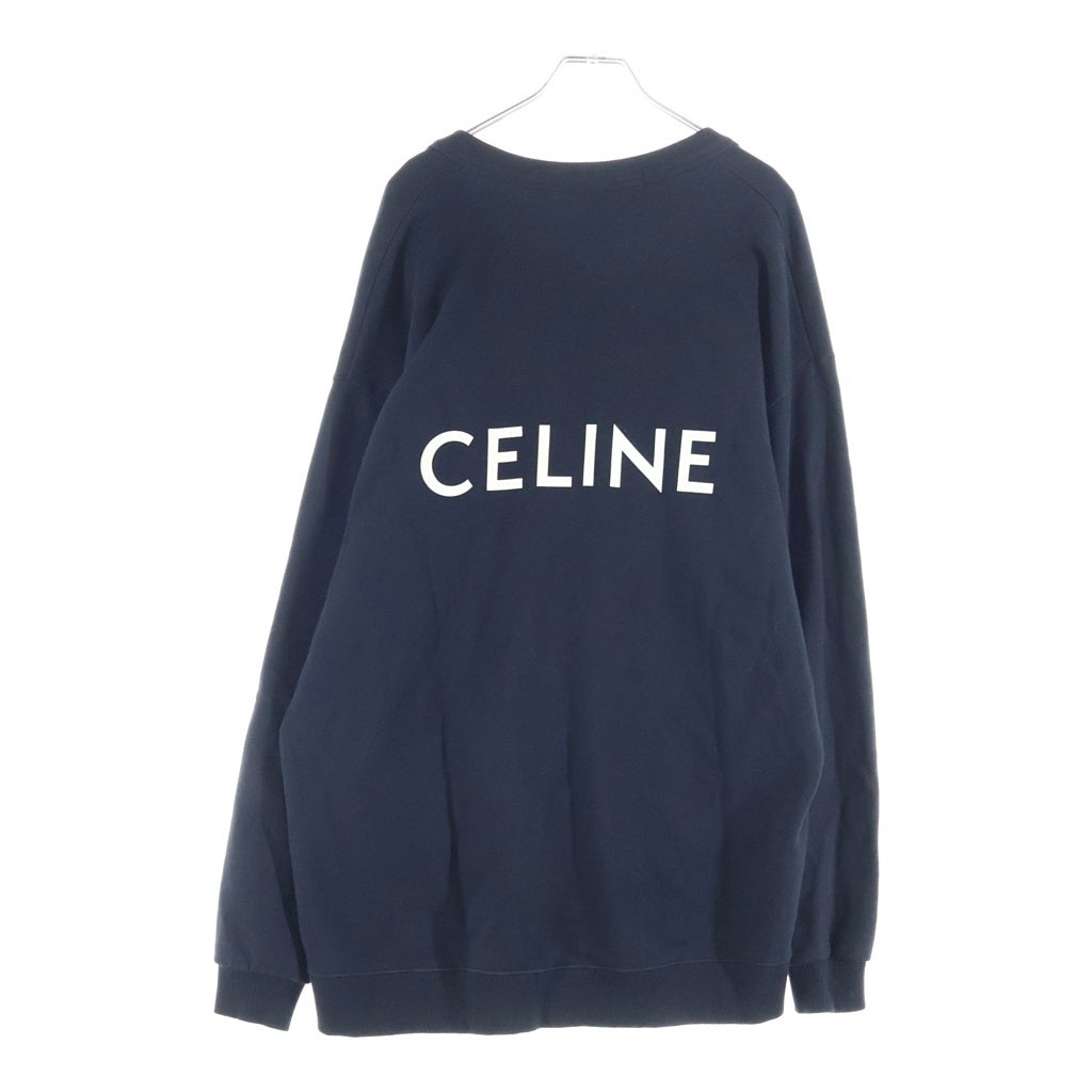 CELINE(セリーヌ) 22SS Oversized Cardigan In Cotton Fleece バックロゴ コットン カーディガン ブラック 2Y672670Q