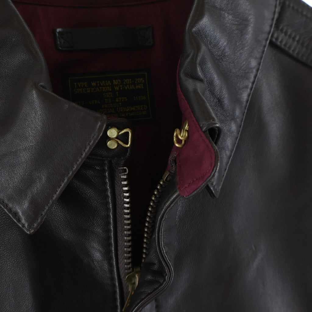 WTAPS(ダブルタップス) 12AW A-2 ラムレザー ジップアップ ジャケット ブラウン 122SPDT-JKM02