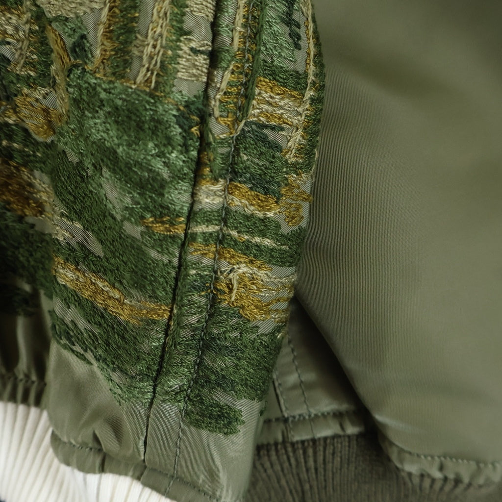 Sacai(サカイ) 20SS SUN SURF Diamond Head Embroidered Bomber Nylon Jacket MA-1 ボンバージャケット カーキ 20-02189M