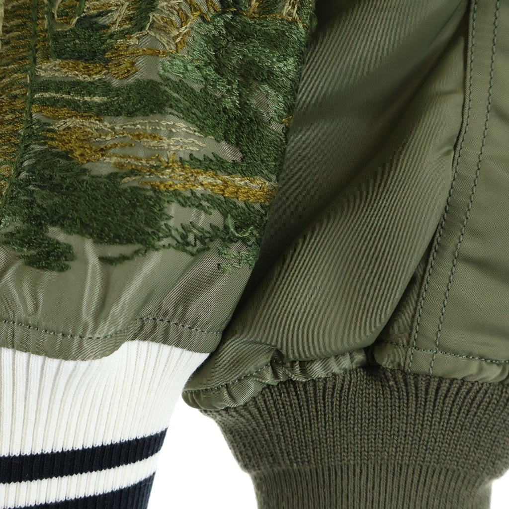 Sacai(サカイ) 20SS SUN SURF Diamond Head Embroidered Bomber Nylon Jacket MA-1 ボンバージャケット カーキ 20-02189M