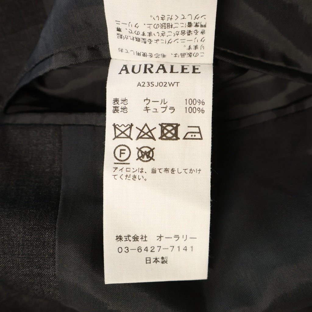 AURALEE(オーラリー) 23SS SUPER FINE TROPICAL WOOL JACKET スーパーファイントロピカル ボタンフライ テーラードジャケット グレー A23SJ02WT