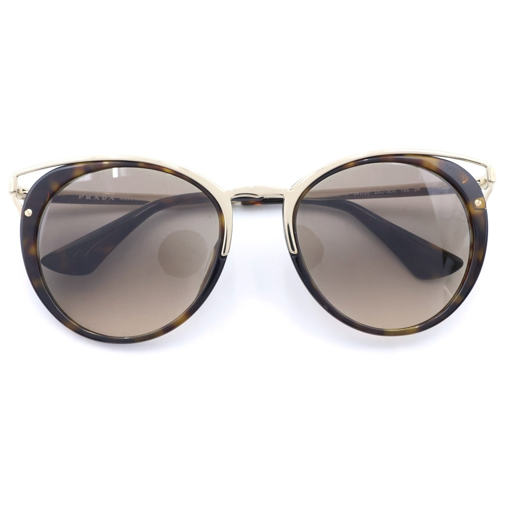 PRADA(プラダ) ラウンド キャッツアイフレーム サングラス メガネ 眼鏡 アイウェア ゴールド/ブラウン SPR 66T-F レディース