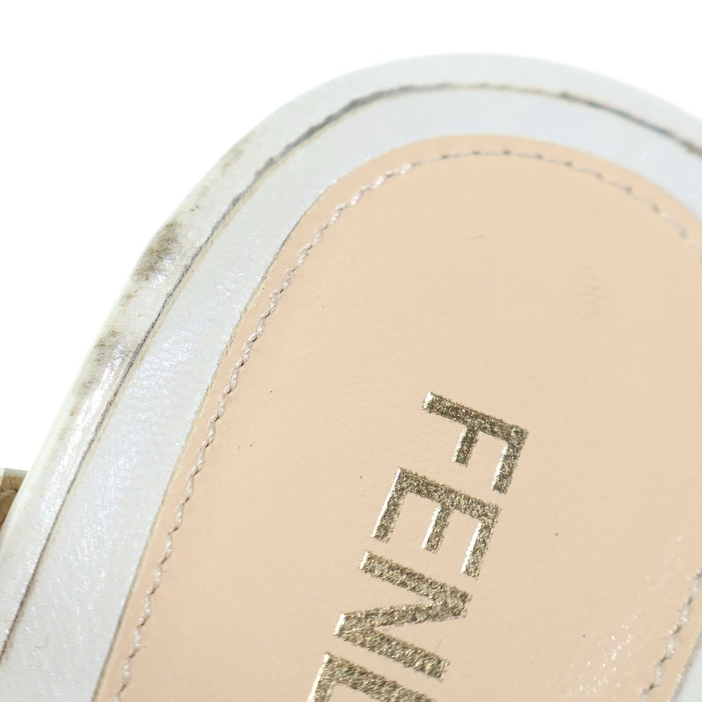 FENDI(フェンディ) サンダル ヒール レザー ホワイト レディース