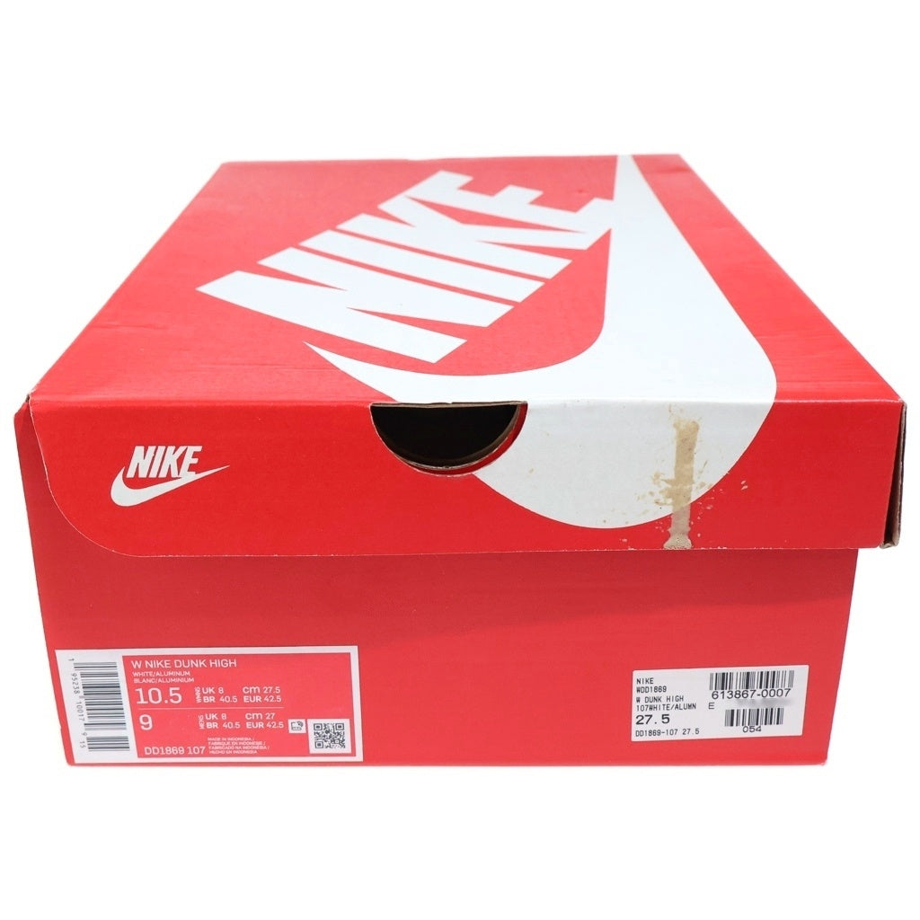 NIKE(ナイキ) WMNS DUNK HIGH ALUMINIUM ウィメンズ ダンク アルミニウム ハイカットスニーカー ホワイト/ブルー US10.5/27.5cm DD1869-107 レディース
