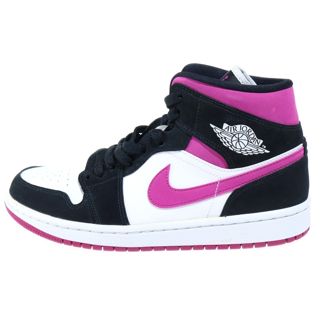 NIKE(ナイキ) WMNS AIR JORDAN 1 MID MAGENTA ウィメンズ エアジョーダン1 マゼンタ ローカットスニーカー ホワイト/ブラック/ピンク US9/27cm BQ6472-005 レディース