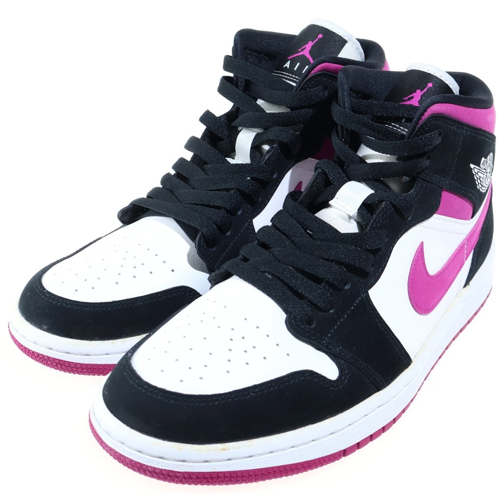 NIKE(ナイキ) WMNS AIR JORDAN 1 MID MAGENTA ウィメンズ エアジョーダン1 マゼンタ ローカットスニーカー ホワイト/ブラック/ピンク US9/27cm BQ6472-005 レディース