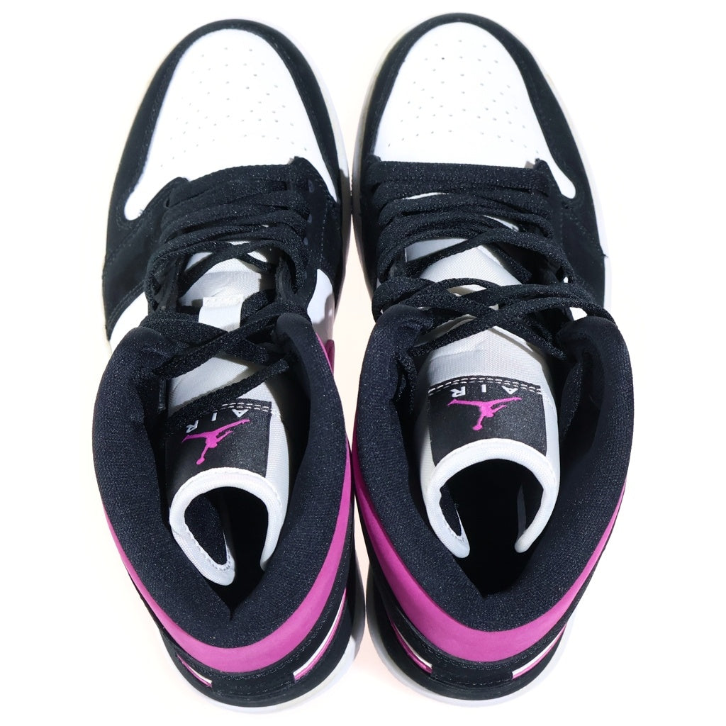 NIKE(ナイキ) WMNS AIR JORDAN 1 MID MAGENTA ウィメンズ エアジョーダン1 マゼンタ ローカットスニーカー ホワイト/ブラック/ピンク US9/27cm BQ6472-005 レディース