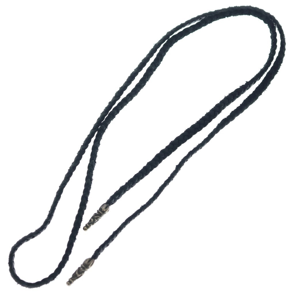 CHROME HEARTS(クロムハーツ) LEATHER BRAID スクロールレザーブレード ネックレス シルバー/ブラック