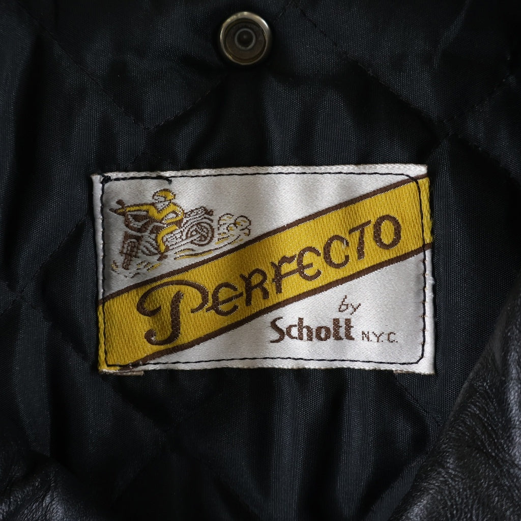SCHOTT(ショット) 80-90S VINTAGE ヴィンテージ バイカータグ後期 レザー ダブルライダースジャケット ブラック