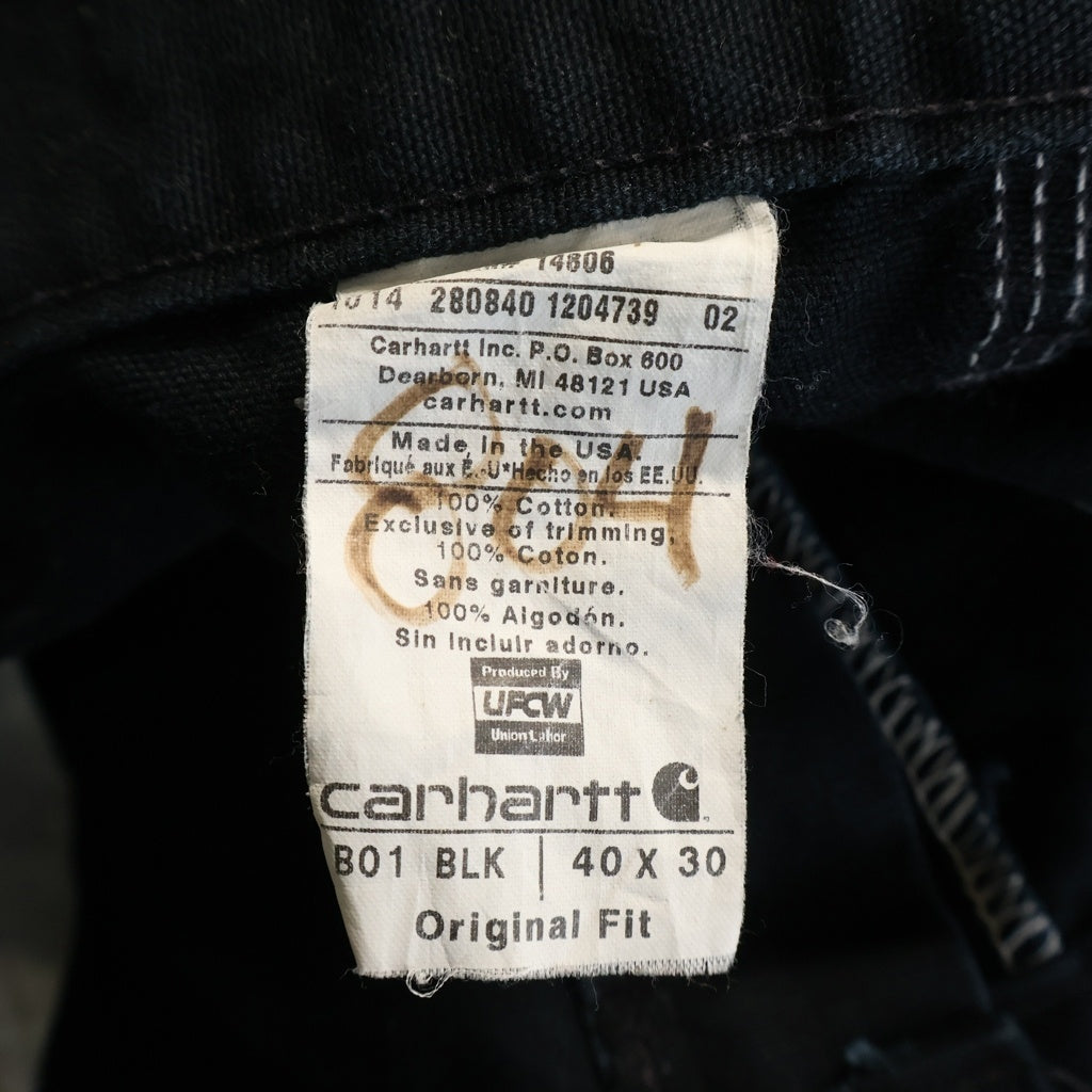 CARHARTT(カーハート) 14年 USA製 ダブルニー ワークパンツ ペインターパンツ ブラック B01