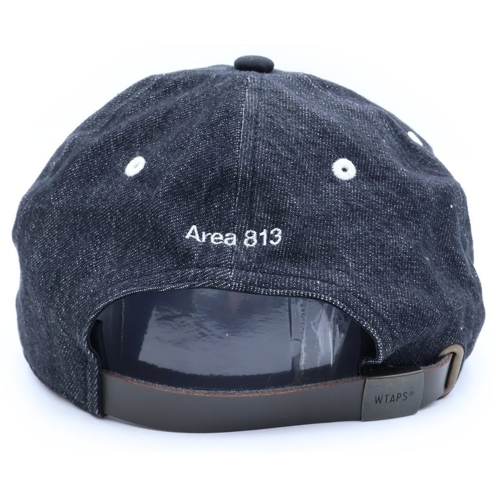 WTAPS(ダブルタップス) 25SS T-6M 05 COTTON DENIM CAP ロゴ刺繍 コットン デニム キャップ 帽子 ブラック 251HCDTーHT05