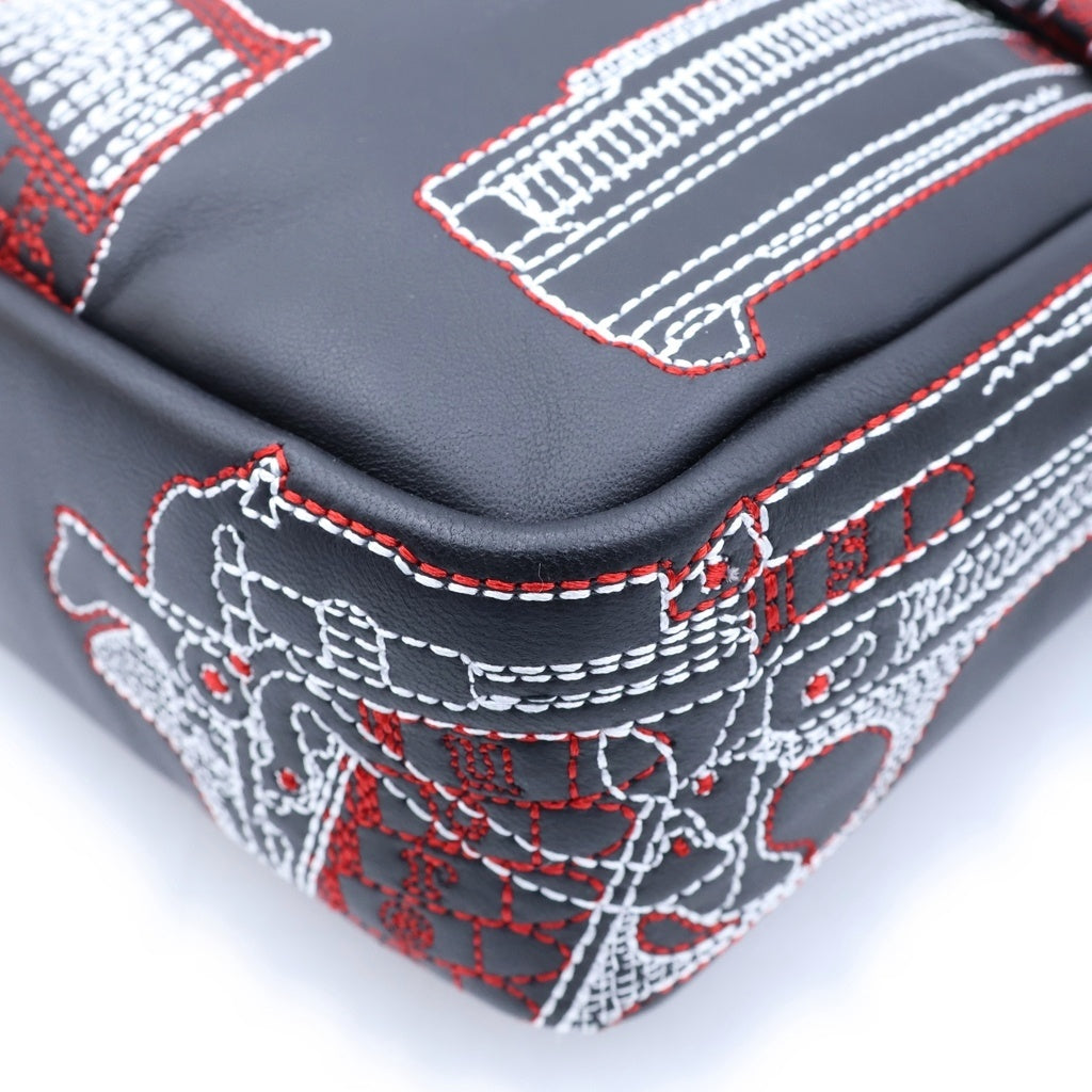 SUPREME(シュプリーム) 26SS Guns Embroidered Leather Shoulder Bag ガンズエンブロイダリー レザー ショルダーバッグ ブラック レディース