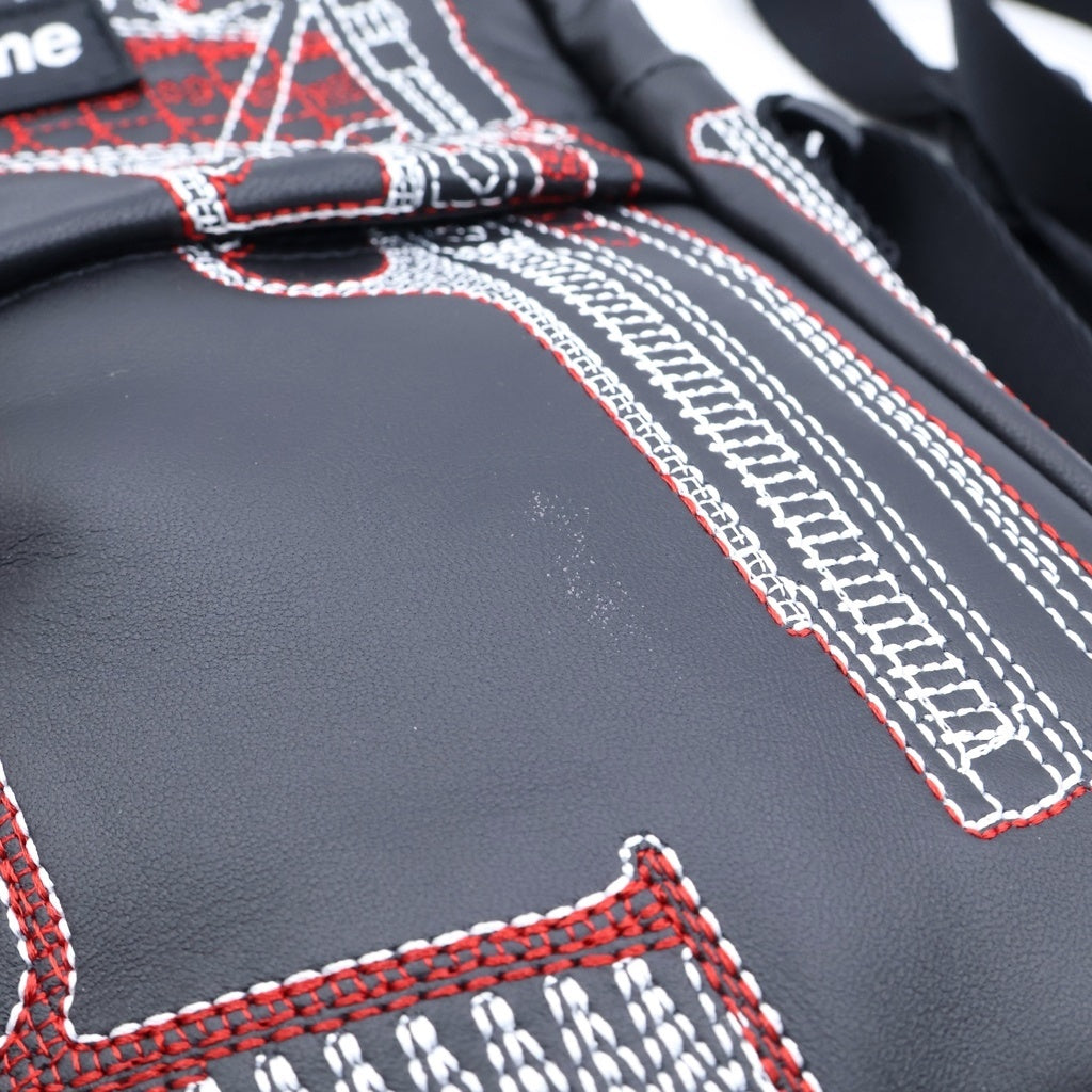 SUPREME(シュプリーム) 26SS Guns Embroidered Leather Shoulder Bag ガンズエンブロイダリー レザー ショルダーバッグ ブラック レディース