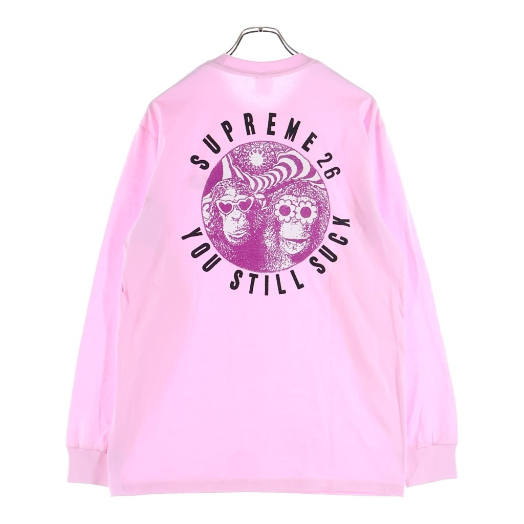 SUPREME(シュプリーム) 26AW You Still Suck L/S Tee ユースティルサック ロゴプリント 長袖Tシャツ カットソー ピンク