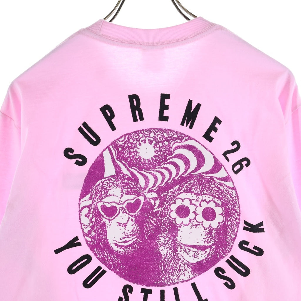 SUPREME(シュプリーム) 26AW You Still Suck L/S Tee ユースティルサック ロゴプリント 長袖Tシャツ カットソー ピンク