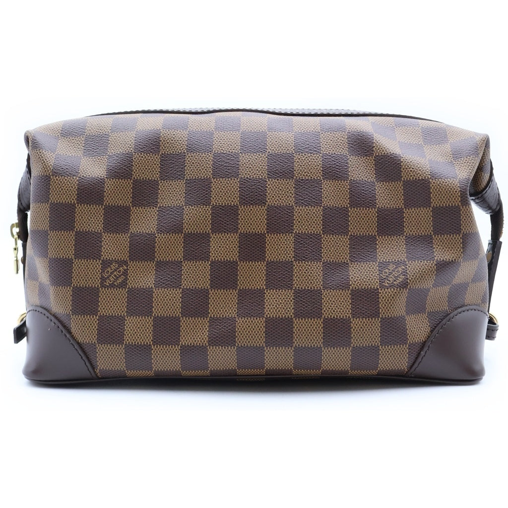 LOUIS VUITTON(ルイヴィトン) ヴァスラブ ウォッシュ バッグ ポーチ セカンドバッグ ブラウン レザー×PVC N41538 ゴールド金具