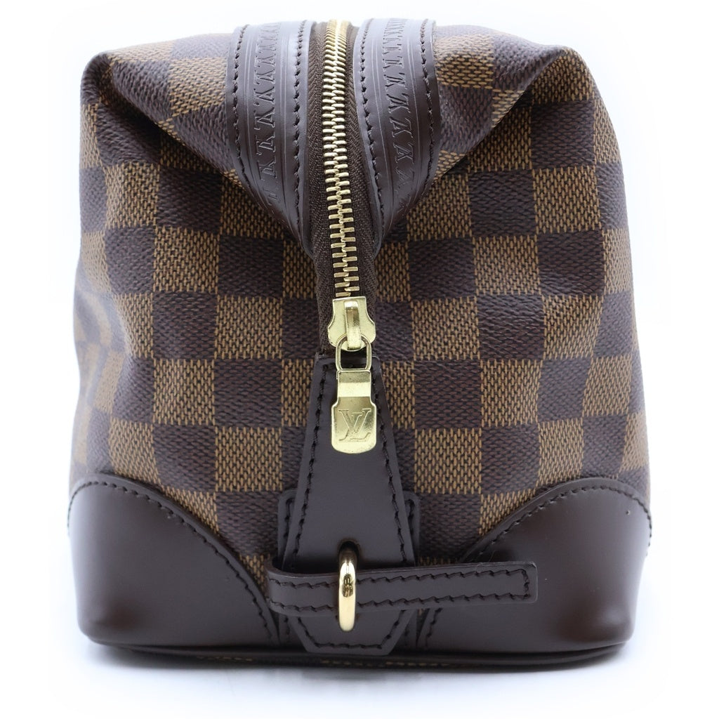 LOUIS VUITTON(ルイヴィトン) ヴァスラブ ウォッシュ バッグ ポーチ セカンドバッグ ブラウン レザー×PVC N41538 ゴールド金具