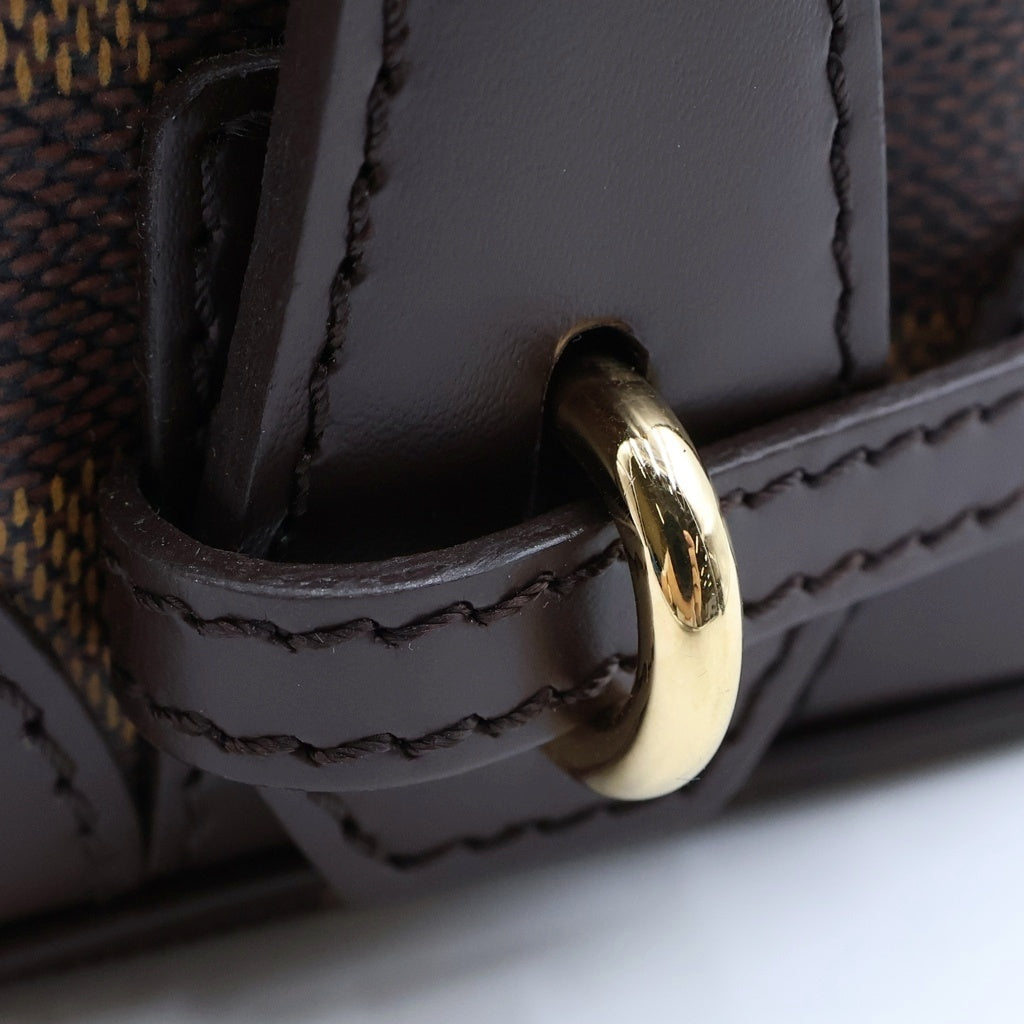LOUIS VUITTON(ルイヴィトン) ヴァスラブ ウォッシュ バッグ ポーチ セカンドバッグ ブラウン レザー×PVC N41538 ゴールド金具