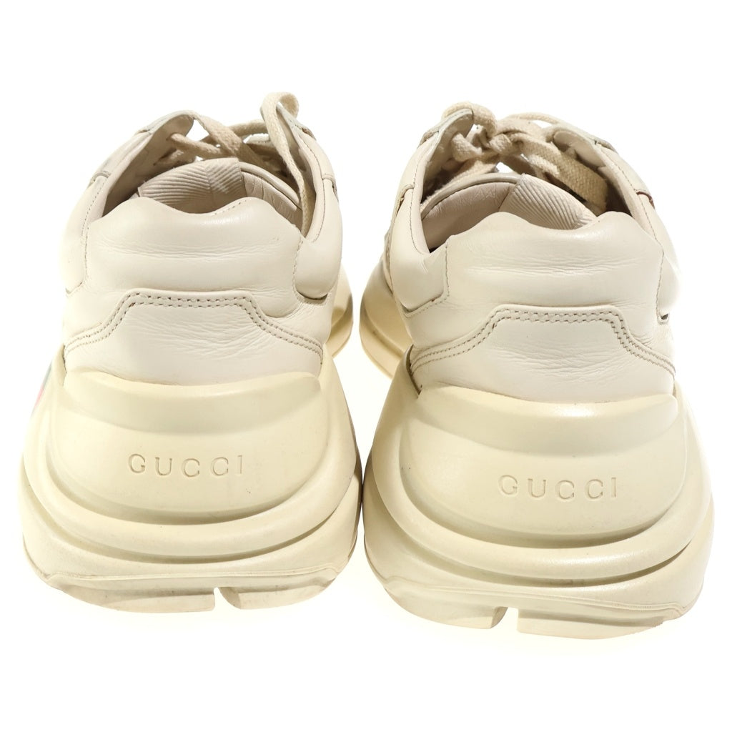GUCCI(グッチ) ライトン ロゴ レザー スニーカー アイボリー #7.5 500877