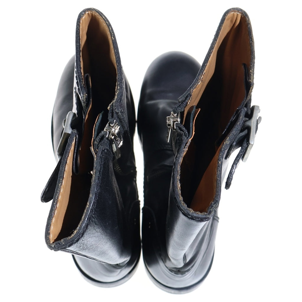 JIMMY CHOO(ジミーチュウ) レザーエンジニアブーツ サイドジップブーツ ブラック #41