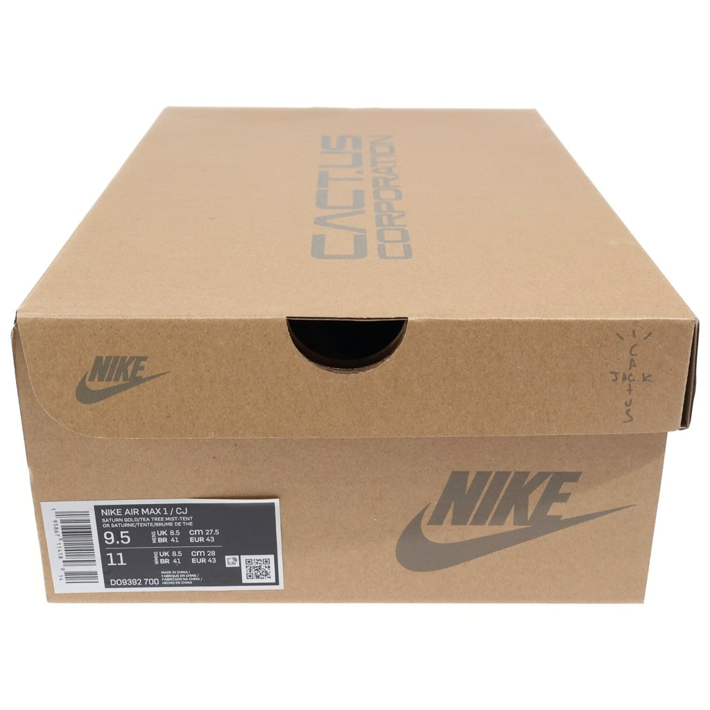 NIKE(ナイキ) ×TRAVIS SCOTT AIR MAX 1 CACT.US GOLD トラヴィススコット エアマックス1 カクタスゴールド ローカットスニーカー イエロー US9.5/27.5cm DO9392-700