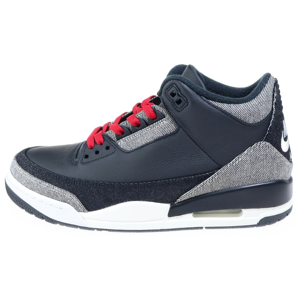 NIKE(ナイキ) ×LEVI'S AIR JORDAN 3 RETRO SP リーバイス エアジョーダン3 レトロ ローカットスニーカー ブラック/グレー US9.5/27.5cm IR0914-400