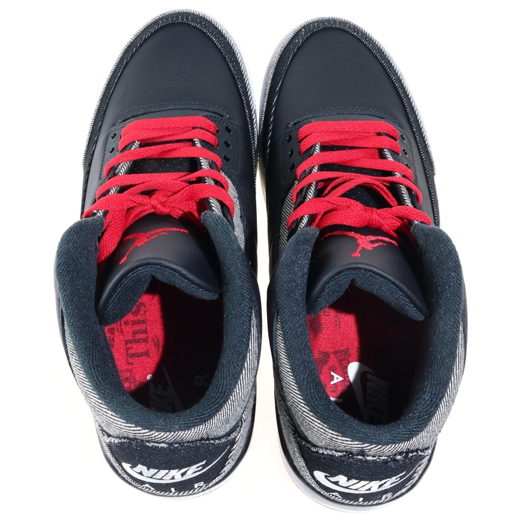 NIKE(ナイキ) ×LEVI'S AIR JORDAN 3 RETRO SP リーバイス エアジョーダン3 レトロ ローカットスニーカー ブラック/グレー US9.5/27.5cm IR0914-400