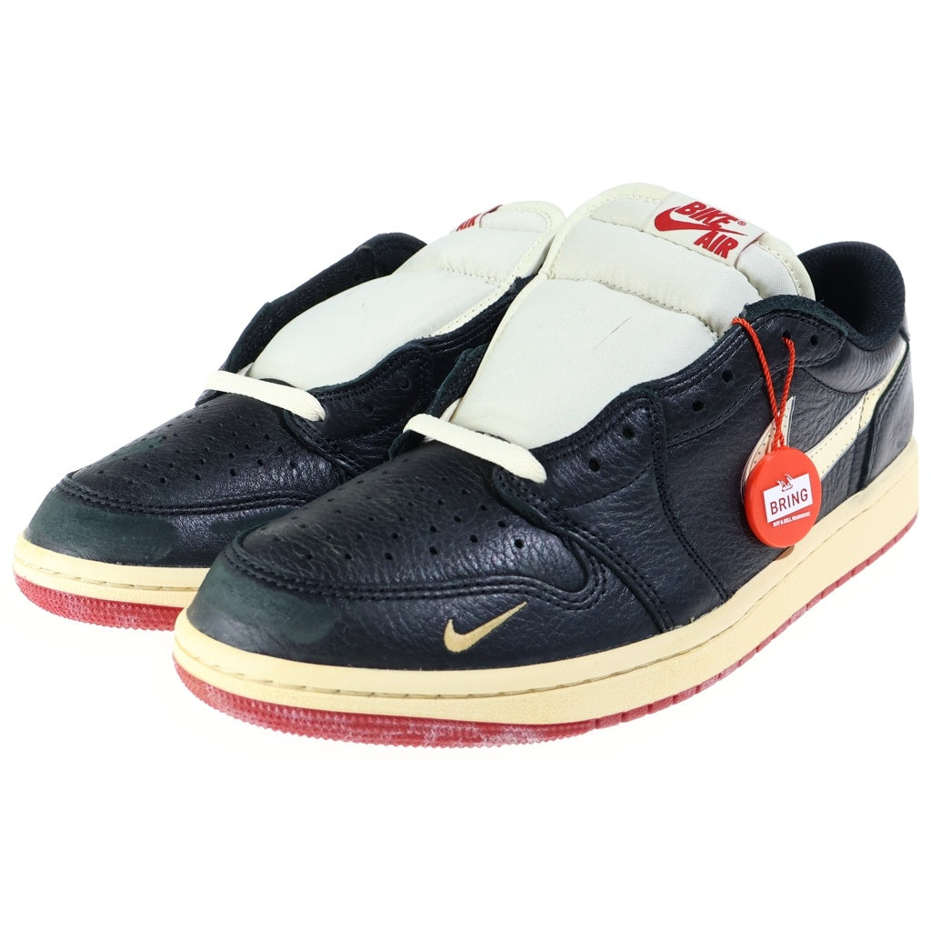 NIKE(ナイキ) ×NIGEL SYLVESTER AIR JORDAN 1 RETRO LOW OG ×ナイジェルシルベスター エアジョーダン1 レロト ローカットスニーカー ブラック/ベージュ US9/27cm IB8958-001