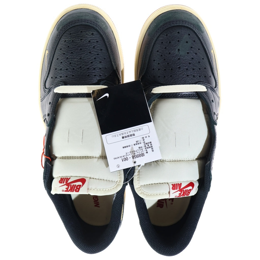 NIKE(ナイキ) ×NIGEL SYLVESTER AIR JORDAN 1 RETRO LOW OG ×ナイジェルシルベスター エアジョーダン1 レロト ローカットスニーカー ブラック/ベージュ US9/27cm IB8958-001