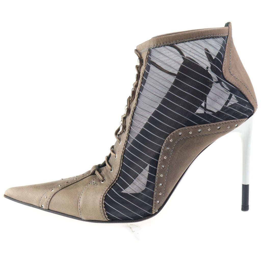 DIOR(ディオール) ■ブローグ シースルー レースアップ ハイヒール ブラウン 37 レディース