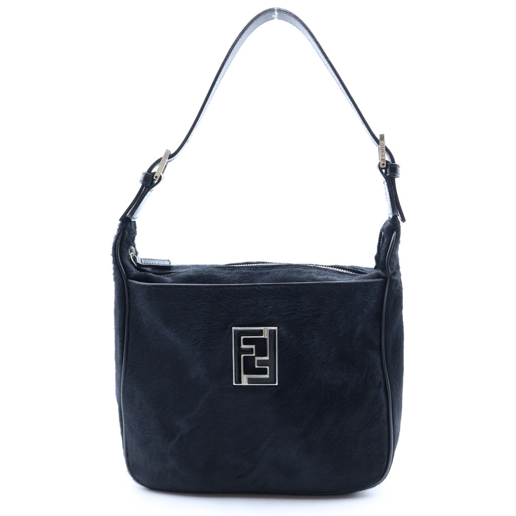FENDI(フェンディ) マンマバケット ワンショルダーバッグ レオパード柄×ブラック ハラコ×レザー レディース