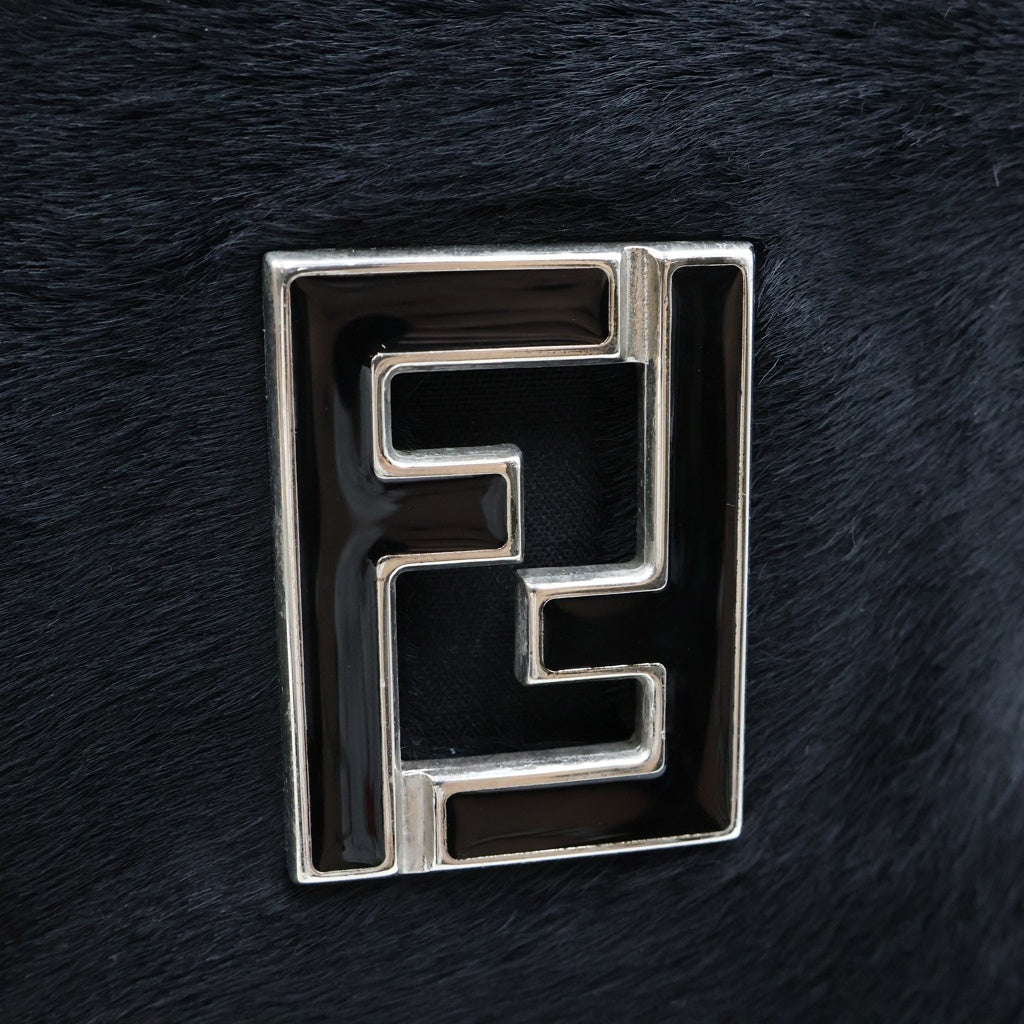 FENDI(フェンディ) マンマバケット ワンショルダーバッグ レオパード柄×ブラック ハラコ×レザー レディース