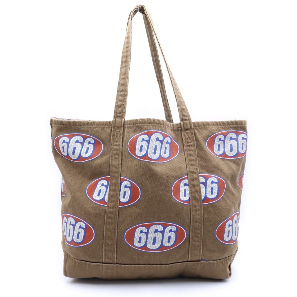 SUPREME(シュプリーム) 17SS 666 Denim Tote Bag ヴィンテージ加工 ボックスロゴ プリント デニム トートバッグ ハンドバッグ ブラウン レディース