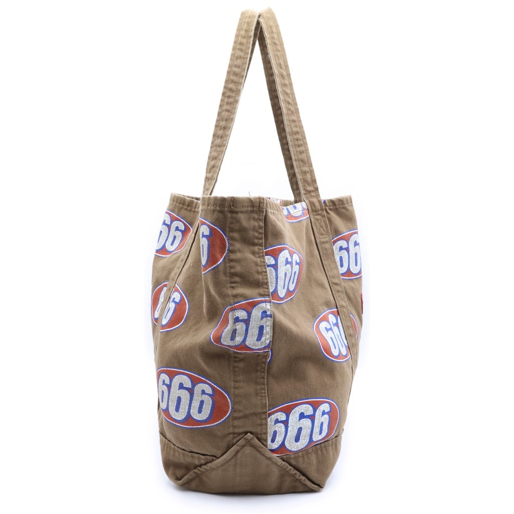 SUPREME(シュプリーム) 17SS 666 Denim Tote Bag ヴィンテージ加工 ボックスロゴ プリント デニム トートバッグ ハンドバッグ ブラウン レディース