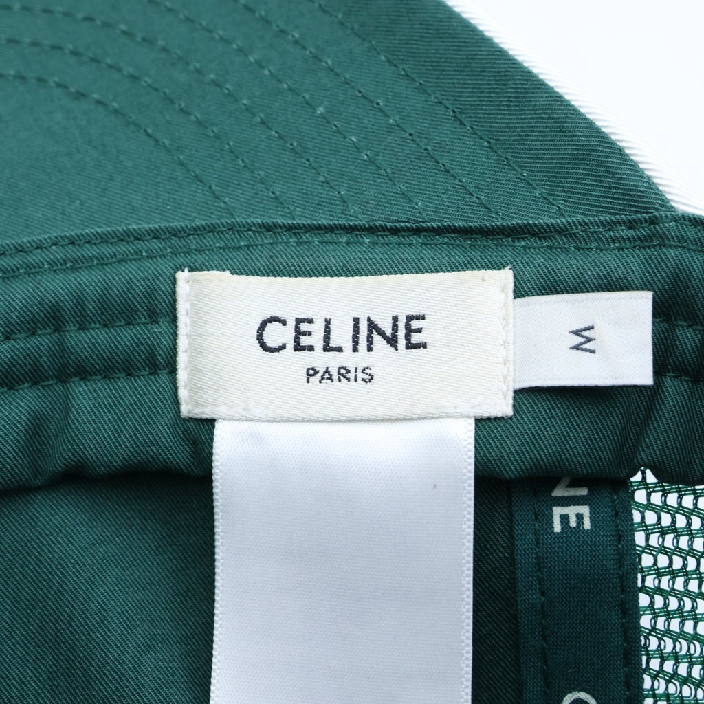 CELINE(セリーヌ) TRIOMPHE LOGO MESH CAP トリオンフロゴ メッシュキャップ 帽子 ベースボールキャップ グリーン 2AUN8969P