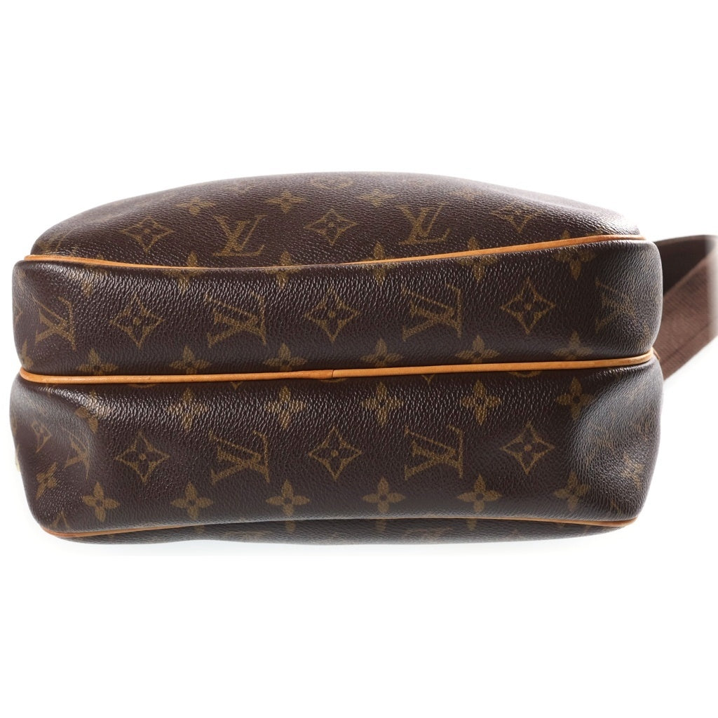 LOUIS VUITTON(ルイヴィトン) モノグラム リポーターPM ショルダーバッグ ブラウン レザー×PVC M45254 ゴールド金具 レディース