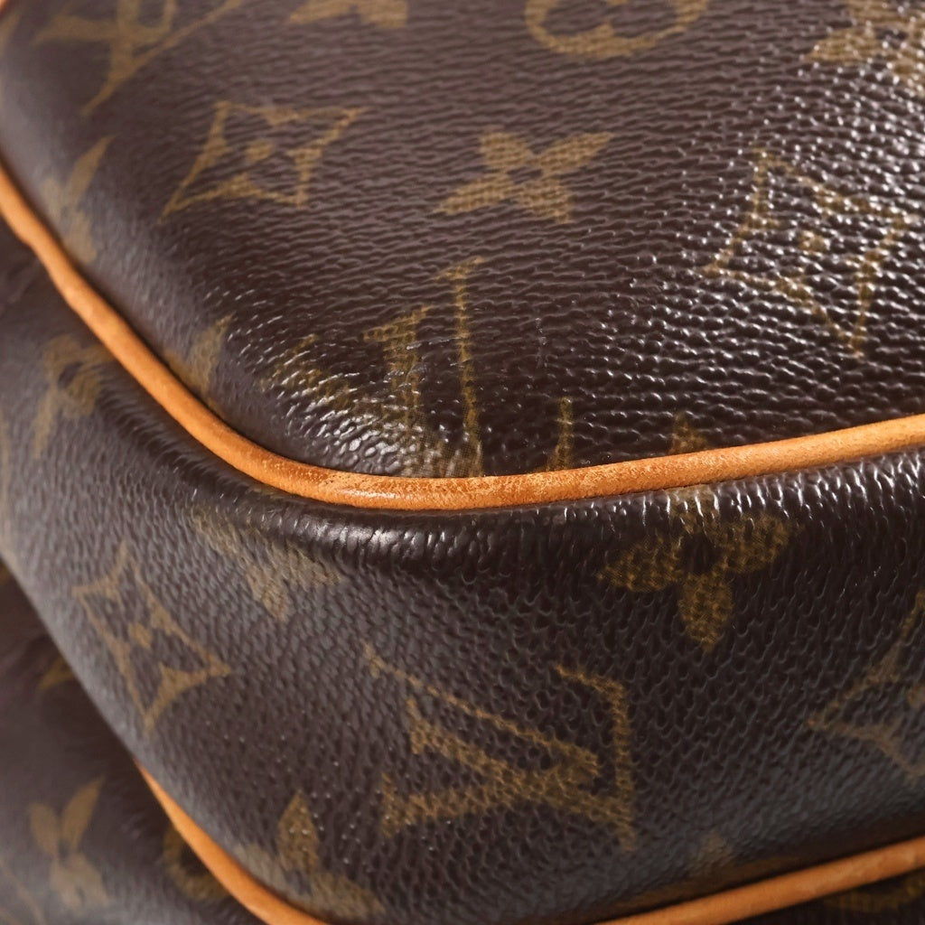 LOUIS VUITTON(ルイヴィトン) モノグラム リポーターPM ショルダーバッグ ブラウン レザー×PVC M45254 ゴールド金具 レディース