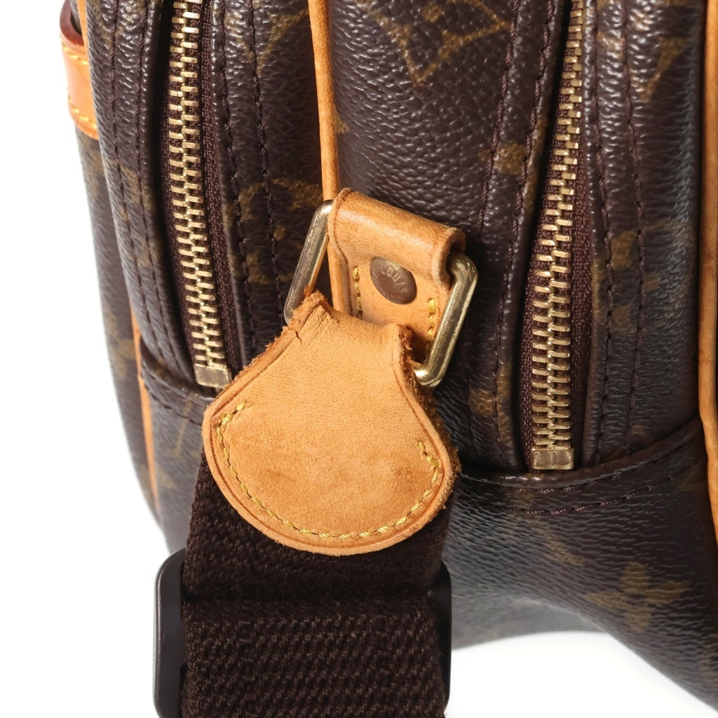LOUIS VUITTON(ルイヴィトン) モノグラム リポーターPM ショルダーバッグ ブラウン レザー×PVC M45254 ゴールド金具 レディース