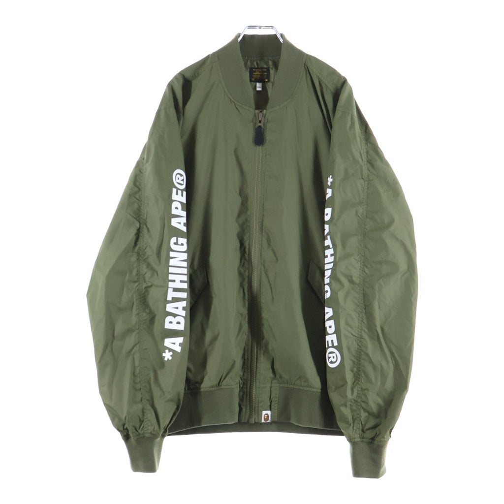 A BATHING APE(アベイシングエイプ) MA-1 フライトジャケット カーキ 001GDE201009X
