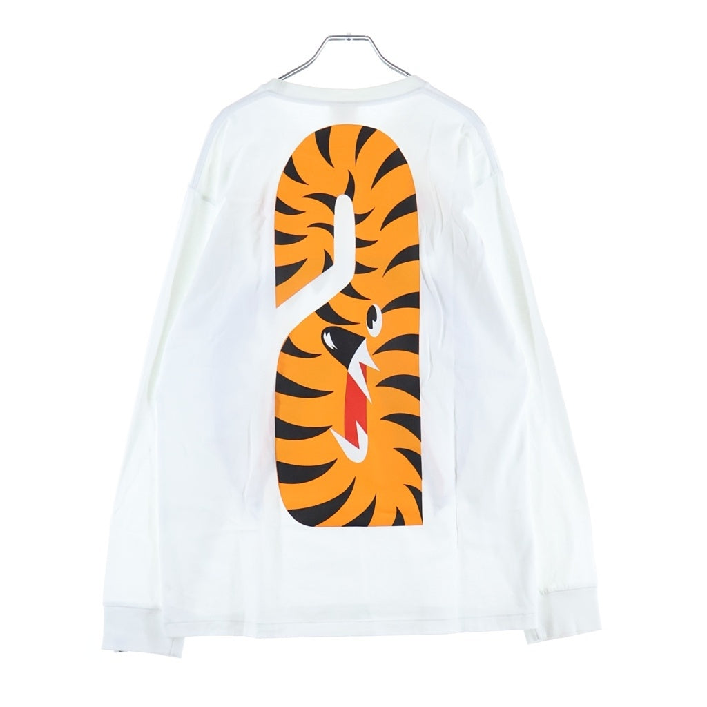 A BATHING APE(アベイシングエイプ) Shark L/S Tee シャークプリント 長袖Tシャツ ロンT ホワイト 1E23114907