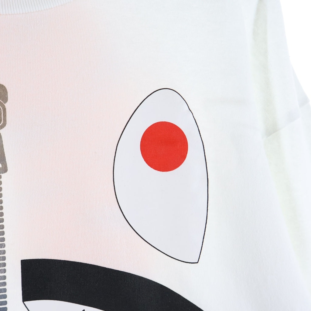A BATHING APE(アベイシングエイプ) Shark L/S Tee シャークプリント 長袖Tシャツ ロンT ホワイト 1E23114907