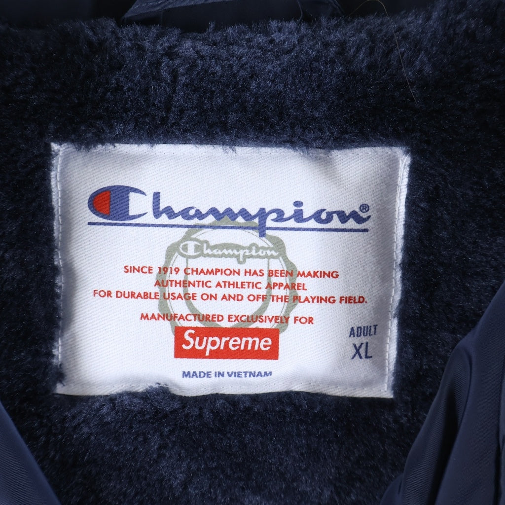 SUPREME(シュプリーム) 18AW ×Champion Label Coaches Jacket チャンピオン ラベル 裏地ボア コーチジャケット ネイビー